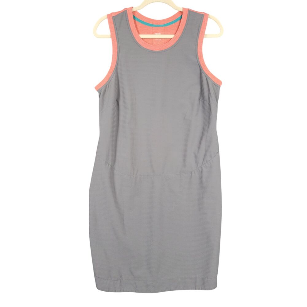 TITLE NINE Gray Pink Sleeveless Athletic Stretch Tank Dress Comfort SIZE LARGE